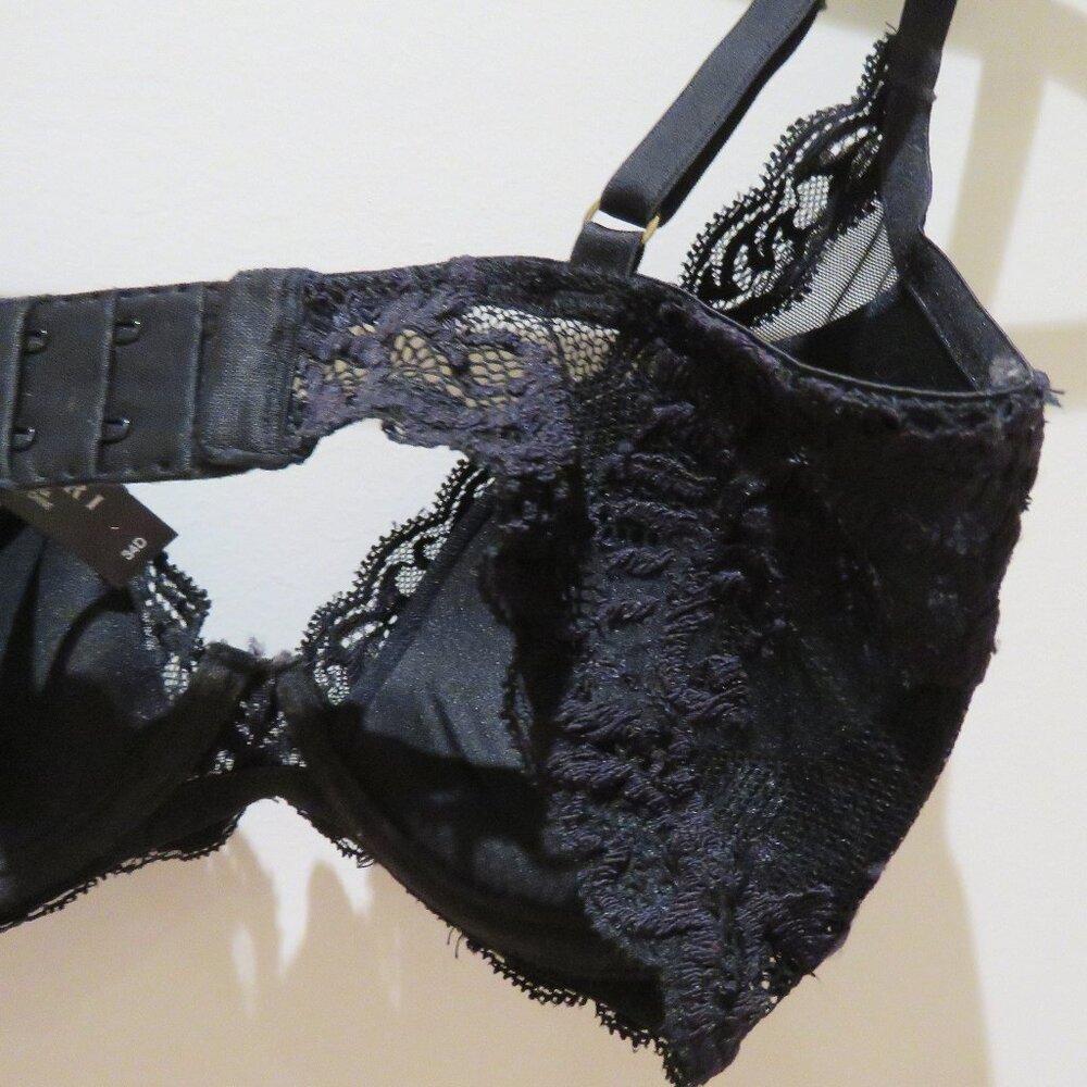 NATORI Feathers Plunge Lace T Shirt Bra in Black Mesh - Size 34D - Picture 8 of 11